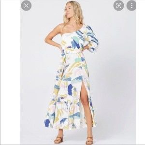 L*Space Multicolor One-Shoulder Maxi Dress